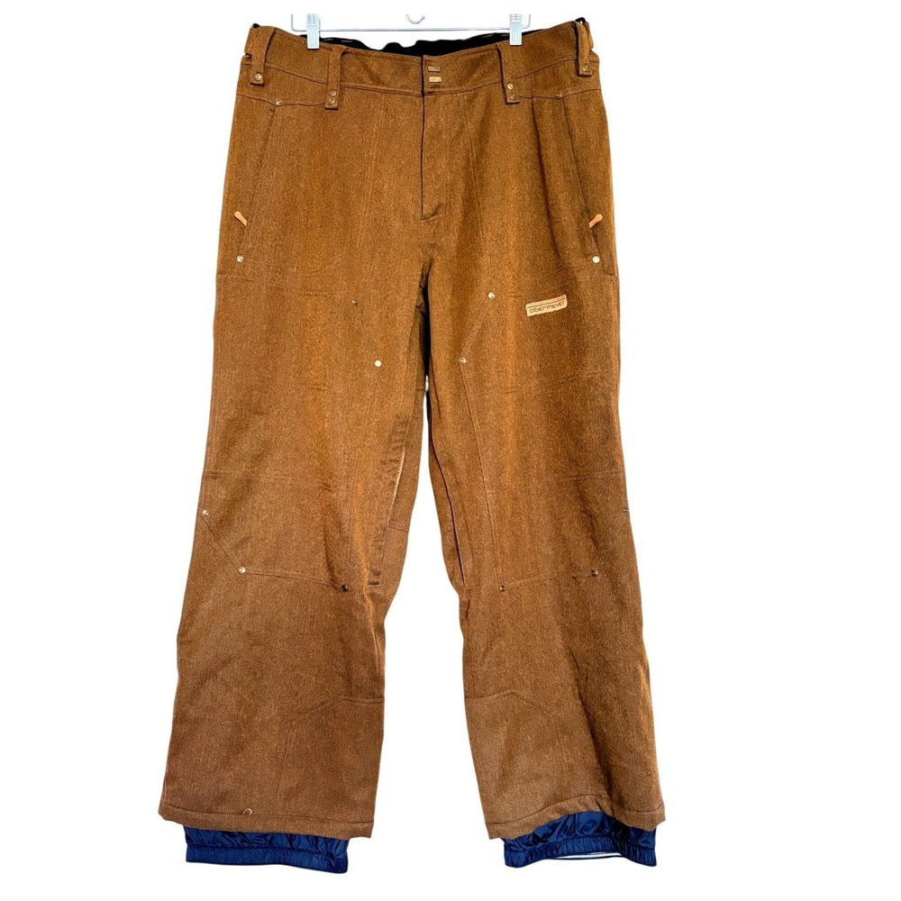 Obermeyer Flight Shell Pants Mens XL Brown Ski Snowboard Technical Vented 85249